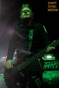 Candlelight Red's Bass Jamie Morral on the Ace Of Spades stage in Sacramento, CA